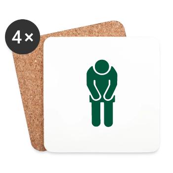 bow bowing respect green icon - Coasters (set of 4) - white - Front