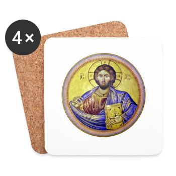 Icône d'icône chrétienne orthodoxe - Dessous de verre (lot de 4) - blanc - Devant