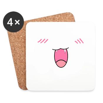 KITTY TEETH - Coasters (set of 4) - white - Front