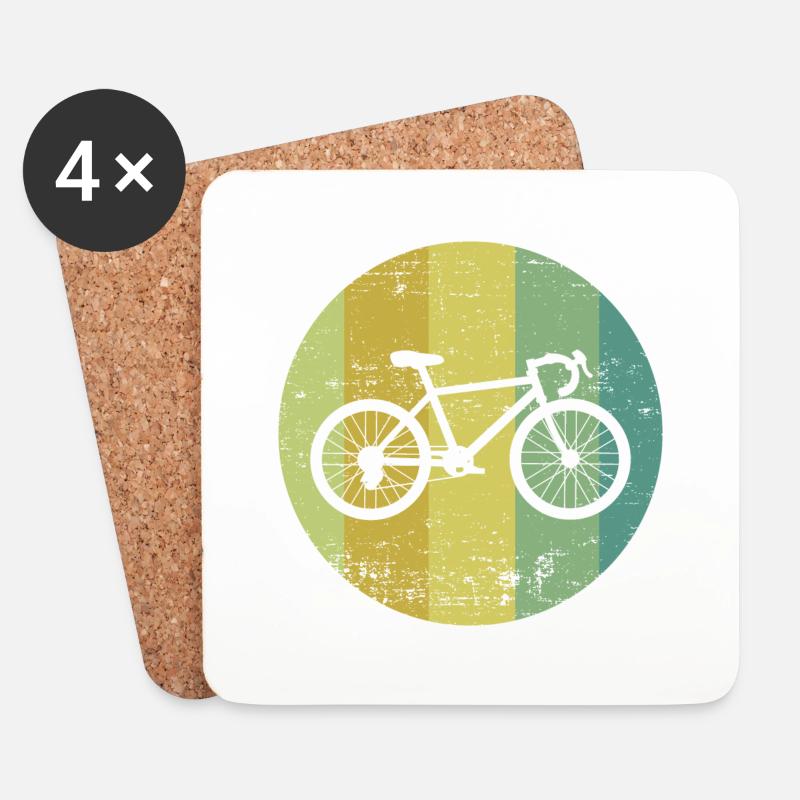 Fahrrad - Untersetzer (4er-Set) - Weiß