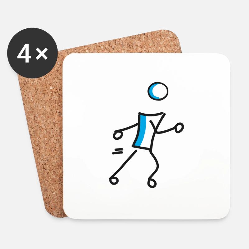 Running Square People 1 - Untersetzer (4er-Set) - Weiß