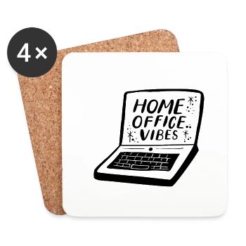 Home Office Vibes - Untersetzer (4er-Set) - Weiß - Vorne