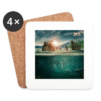 Underwater world of imagination - Coasters (set of 4) - white - Front