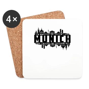 Munich Bayern Cadeau Sort Drôle - Dessous de verre (lot de 4) - blanc - Devant