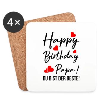 Happy Birthday Dad! You are the best Father's Day - Coasters (set of 4) - white - Front
