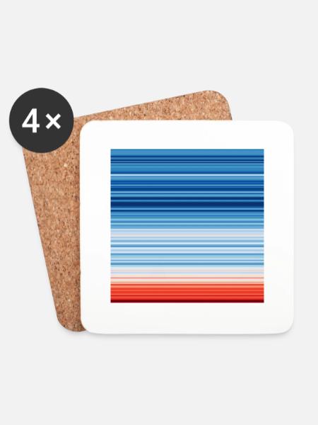 Warming Stripes | Scientists for Future - Dessous de verre (lot de 4) - blanc