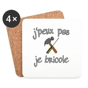 J'peux pas je bricole collection j'peux pas - Dessous de verre (lot de 4) - blanc - Devant