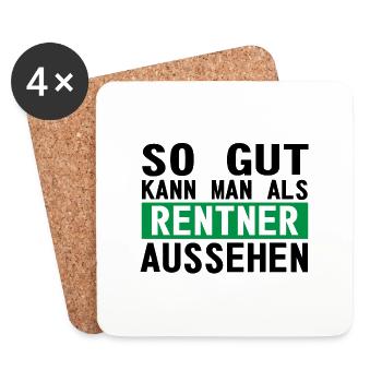 So gut kann man als Rentner aussehen Rente - Untersetzer (4er-Set) - Weiß - Vorne