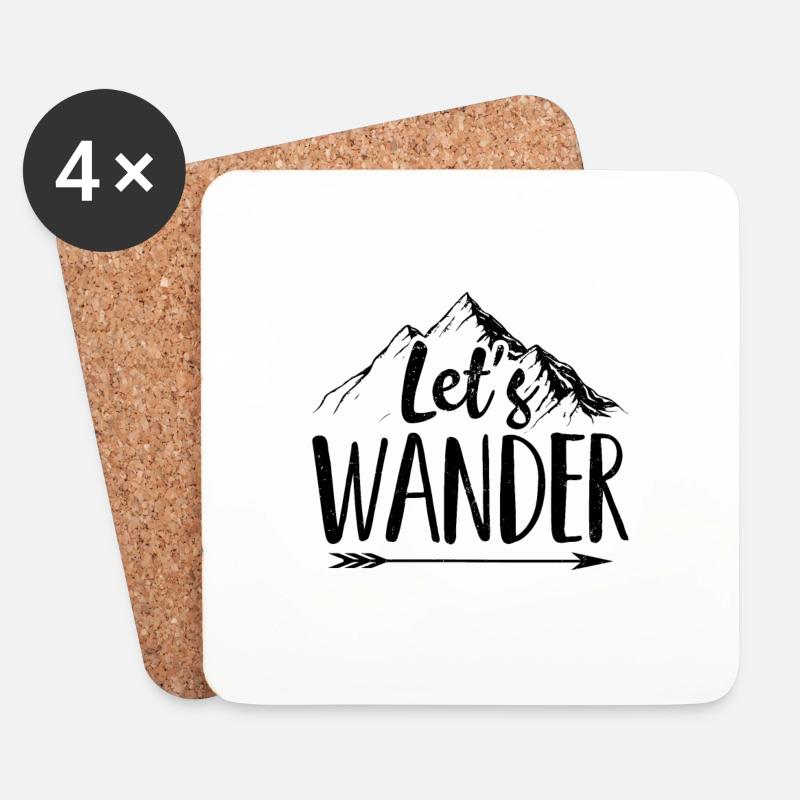 Wander | Wandern Wanderer Bergsteiger Geschenkidee - Untersetzer (4er-Set) - Weiß