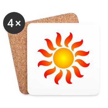 Cadeau d'astronomie conception symbole soleil - Dessous de verre (lot de 4) - blanc - Devant