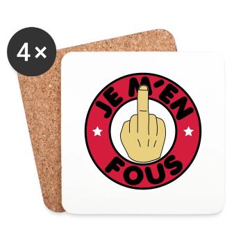 Je m'en fous - Dessous de verre (lot de 4) - blanc - Devant