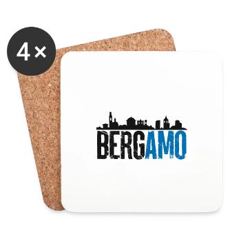 Ich liebe Bergamo - Berghem Mola Mia - ich liebe dich - Untersetzer (4er-Set) - Weiß - Vorne