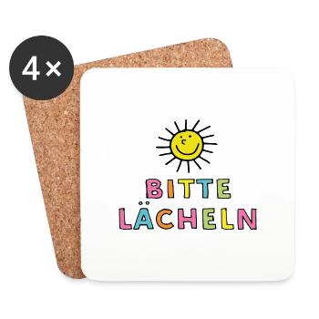 Bitte lächeln - Untersetzer (4er-Set) - Weiß - Vorne