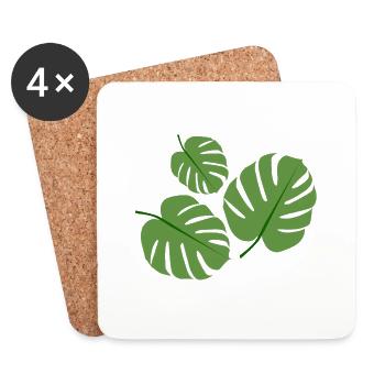 Usine de Monstera - Dessous de verre (lot de 4) - blanc - Devant