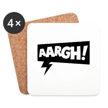 Speech bubble aaargh - Coasters (set of 4) - white - Front