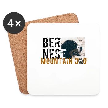 Chien de montagne bernois - Dessous de verre (lot de 4) - blanc - Devant