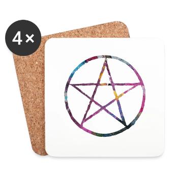 Pentagram paint - Coasters (set of 4) - white - Front