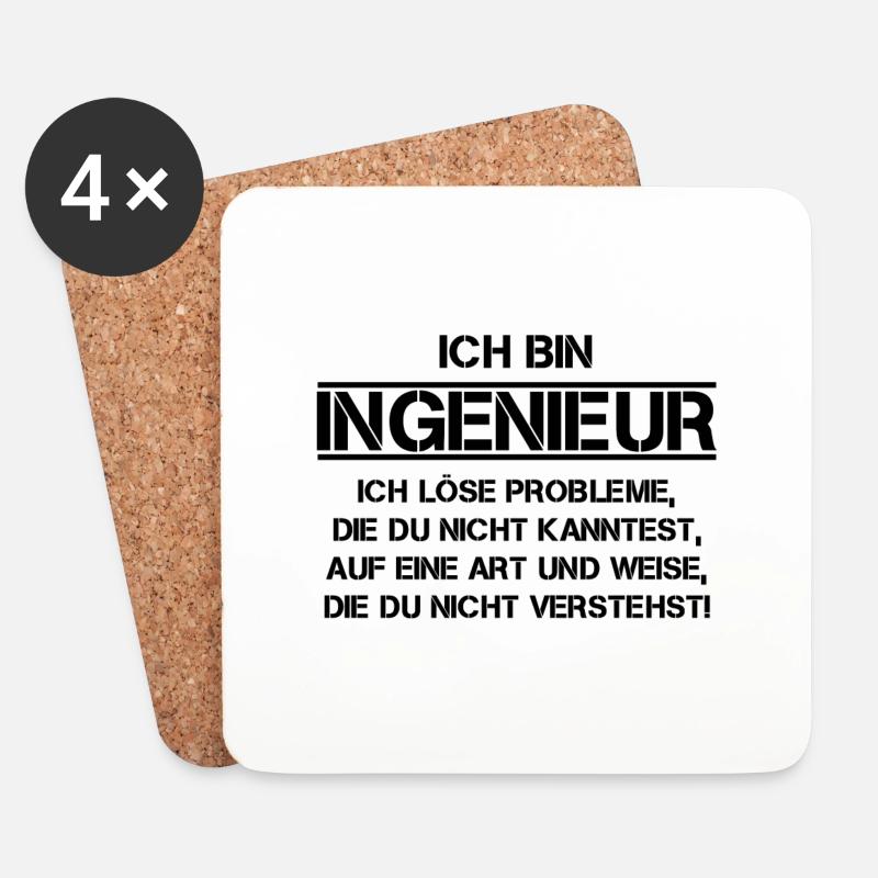 Ich bin ingenieur ich löse probleme Student - Untersetzer (4er-Set) - Weiß