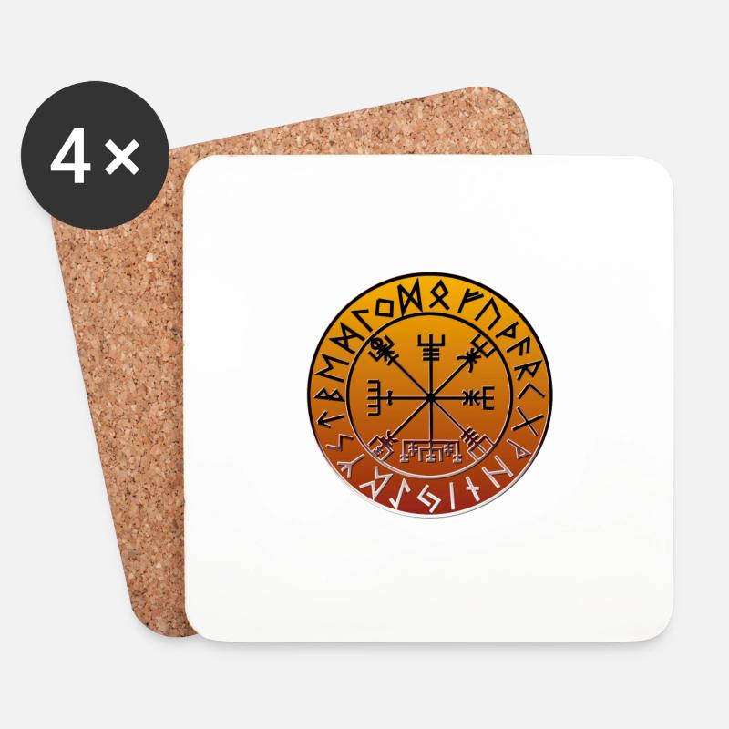 Vegvisir Kompass - Untersetzer (4er-Set) - Weiß