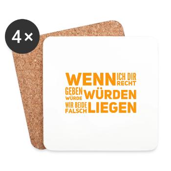 ich gebe dir nicht Recht - Untersetzer (4er-Set) - Weiß - Vorne