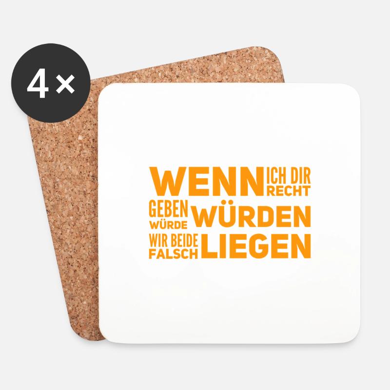 ich gebe dir nicht Recht - Untersetzer (4er-Set) - Weiß