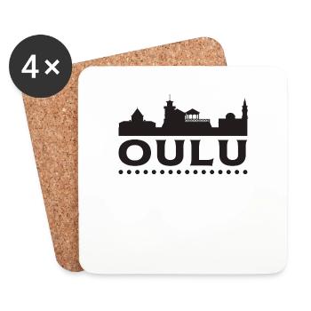 Oulu Finlande Ville vacances cadeau sort Cool - Dessous de verre (lot de 4) - blanc - Devant
