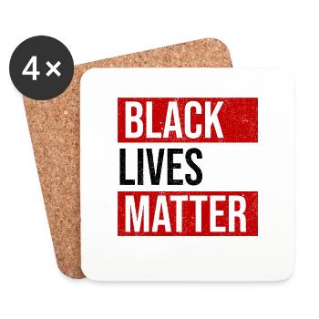 Black Lives Matter - Dessous de verre (lot de 4) - blanc - Devant