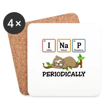 I Nap Periodically Lustiges Wissenschaft Faultier - Untersetzer (4er-Set) - Weiß - Vorne