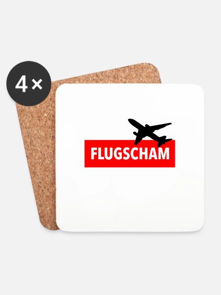 Flugscham - Untersetzer (4er-Set) - Weiß