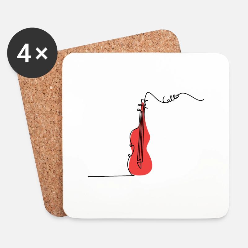 Cello One LIne - Untersetzer (4er-Set) - Weiß