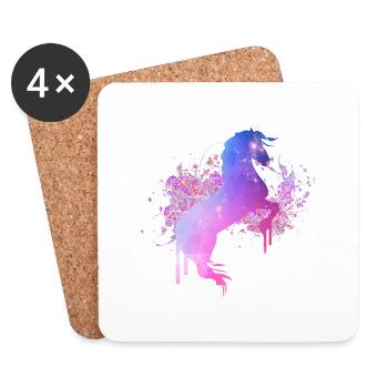 Pink horse paint stain - Coasters (set of 4) - white - Front
