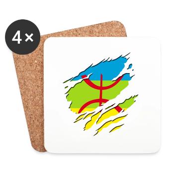 Amazigh flag (Amazigh inside) - Coasters (set of 4) - white - Front