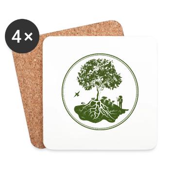 Permaculture Design- Nature, Ecology, Sustainable - Coasters (set of 4) - white - Front