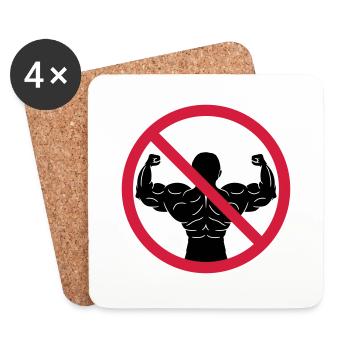 Keine Bodybuilder Verboten - Untersetzer (4er-Set) - Weiß - Vorne
