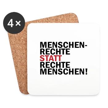 Menschen Rechte statt Rechte Menschen Toleranz - Untersetzer (4er-Set) - Weiß - Vorne