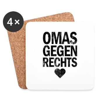 Omas Gegen Rechts Anti Rassismus Toleranz - Untersetzer (4er-Set) - Weiß - Vorne