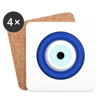 NAZAR BONCUK - BLUE EYE protection symbol pattern - Coasters (set of 4) - white - Front