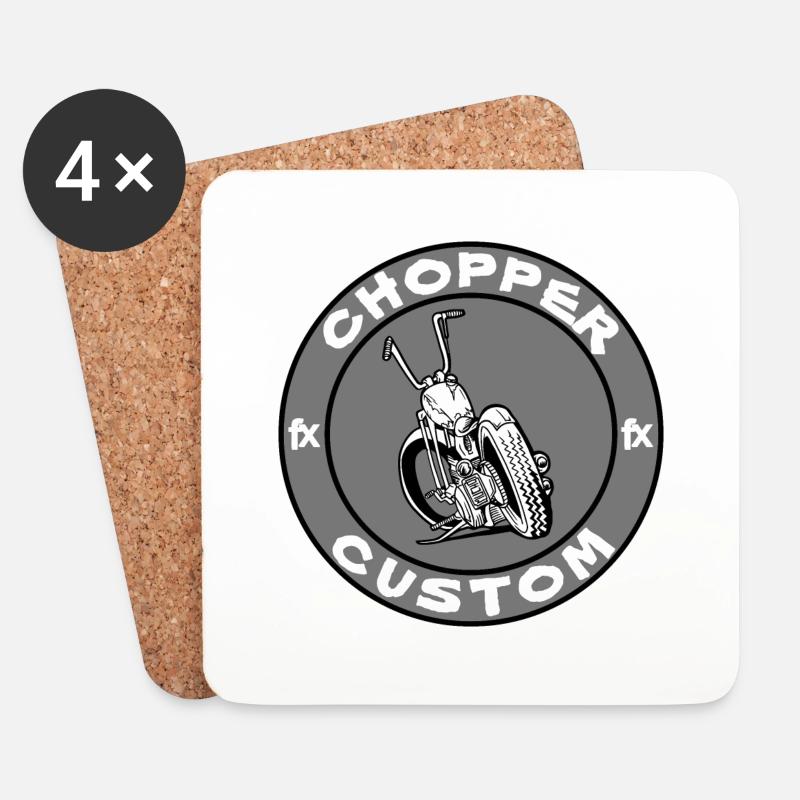 CHOPPER PERSONALISIERTE - Untersetzer (4er-Set) - Weiß