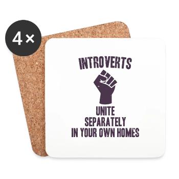 Introverts unite Introvert anti social fist - Coasters (set of 4) - white - Front