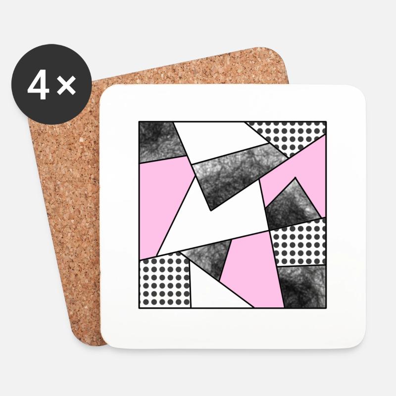 Mosaik modern rosa - Untersetzer (4er-Set) - Weiß