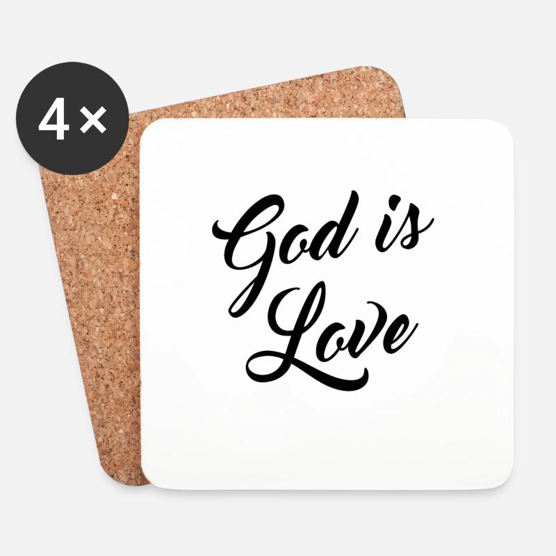 Gott ist Liebe - Untersetzer (4er-Set) - Weiß