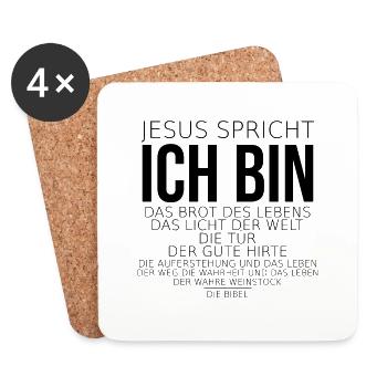 ich bin evangelisation Jesus christlich bibel - Untersetzer (4er-Set) - Weiß - Vorne