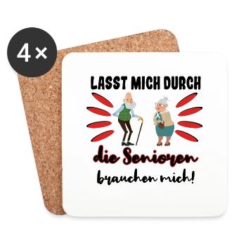 Lasst mich durch die Senioren brauchen mich - Untersetzer (4er-Set) - Weiß - Vorne