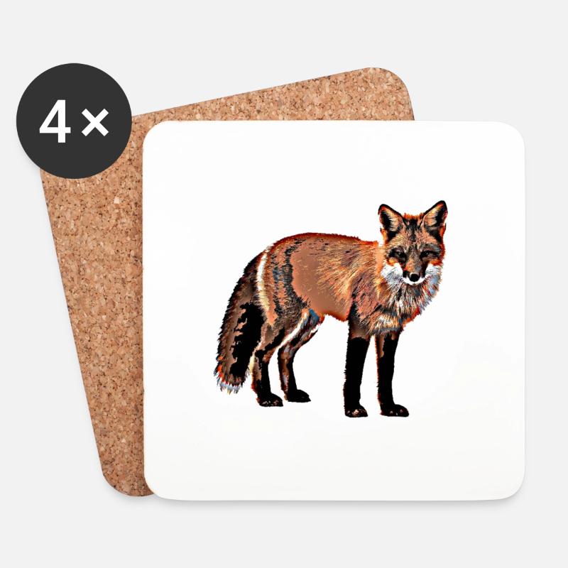 Fuchs - Untersetzer (4er-Set) - Weiß