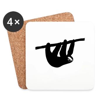 la paresse - Dessous de verre (lot de 4) - blanc - Devant