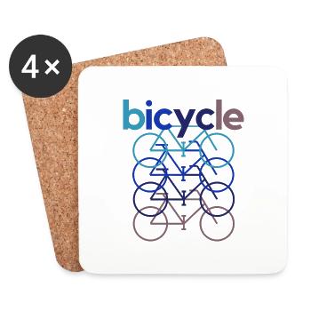 Bicycle Bicyclette Biker Cyclist Cyclist - Coasters (set of 4) - white - Front