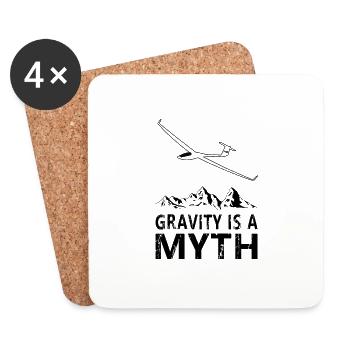 Segelflugzeug, Gravity is a Myth für Pilot Pilotin - Untersetzer (4er-Set) - Weiß - Vorne