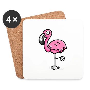 Flamingo - Untersetzer (4er-Set) - Weiß - Vorne