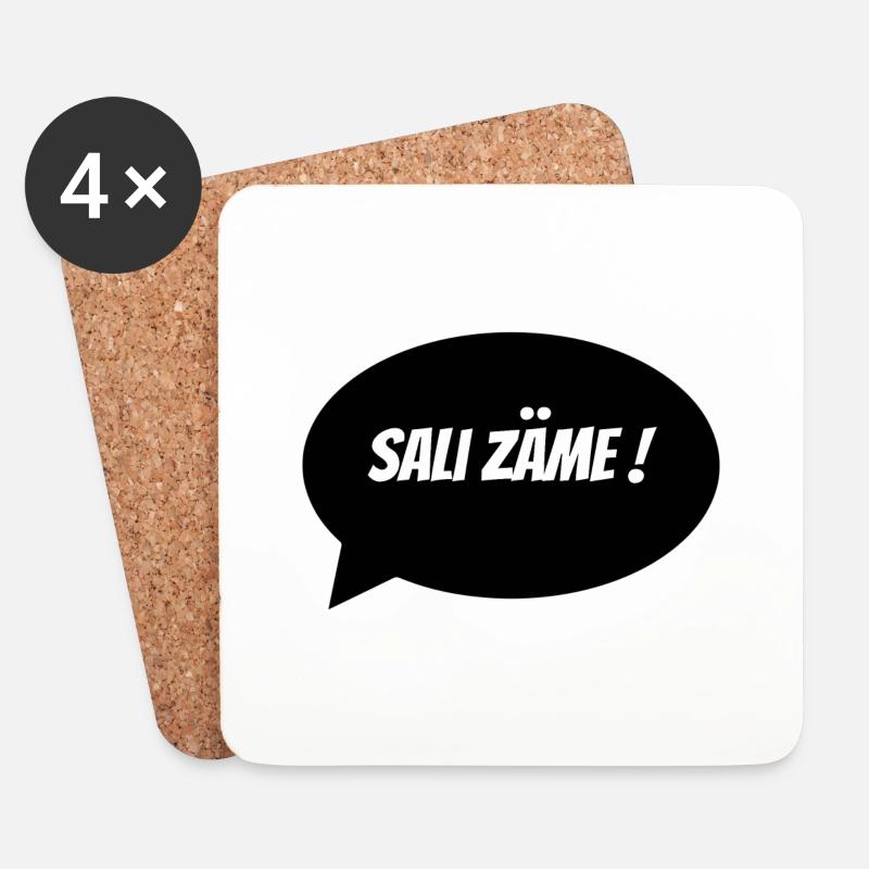 Sprechblase Sali zäme! - Untersetzer (4er-Set) - Weiß