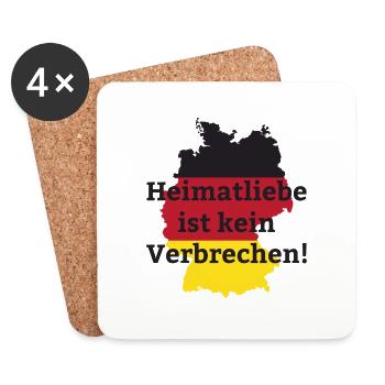 Heimatliebe Spruch Deutschland Heimat Geschenk - Untersetzer (4er-Set) - Weiß - Vorne
